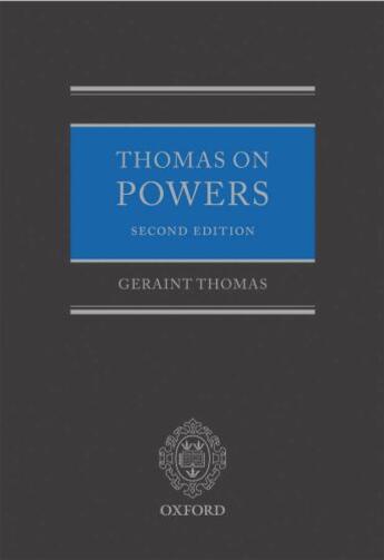 Couverture du livre « Thomas on Powers » de Thomas Geraint aux éditions Oup Oxford