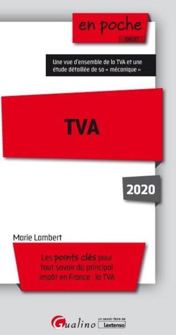 Couverture du livre « TVA (édition 2020) » de Marie Lambert aux éditions Gualino