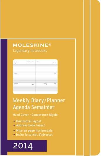 Couverture du livre « Agenda semainier 2014 horizontal poche jaune orangé couverture rigide » de Moleskine aux éditions Moleskine Papet