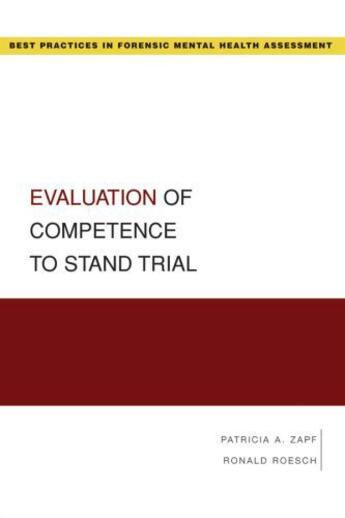 Couverture du livre « Evaluation of competence to stand trial » de Roesch Ronald aux éditions Editions Racine