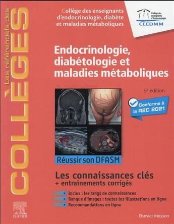 Couverture du livre « Endocrinologie, diabétologie et maladies métaboliques ; réussir son DFASM ; connaissances clés (5e édition) » de  aux éditions Elsevier-masson