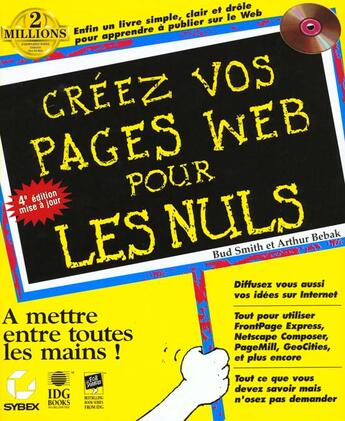 Couverture du livre « Creer Vos Pages Web Pour Les Nuls » de Bebak aux éditions Sybex