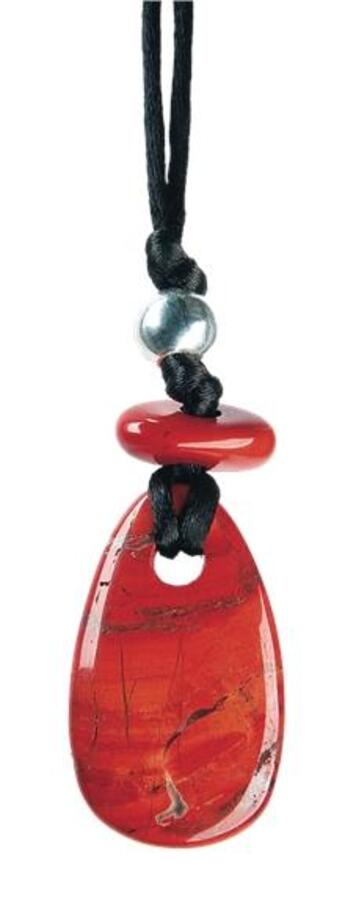 Couverture du livre « Collier jaspe rouge perle metallique cordon noir » de  aux éditions Dg-exodif