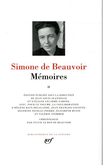 Couverture du livre « Mémoires t.2 » de Simone De Beauvoir aux éditions Gallimard