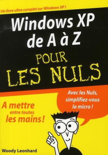 Couverture du livre « Windows XP de A à Z pour les nuls » de Woody Leonhard aux éditions First Interactive