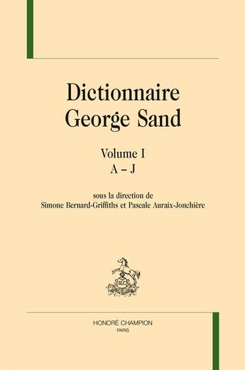 Couverture du livre « Dictionnaire George Sand » de  aux éditions Honore Champion