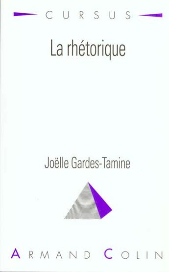 Couverture du livre « La rhetorique » de Joelle Gardes aux éditions Armand Colin