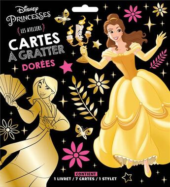 Couverture du livre « Les ateliers Disney : Disney Princesses : cartes à gratter dorées » de Disney aux éditions Disney Hachette