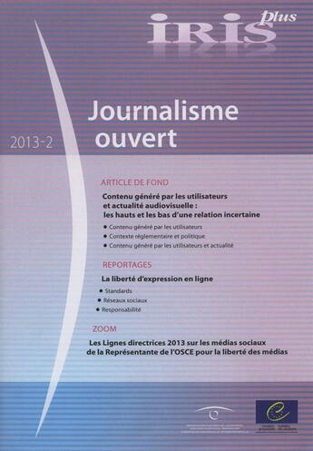 Couverture du livre « Journalisme ouvert » de Conseil De L'Europe aux éditions Conseil De L'europe