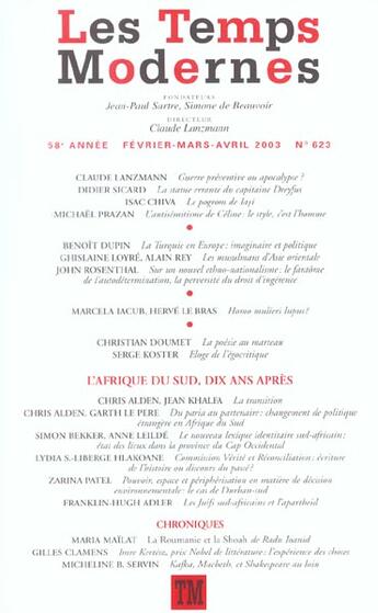 Couverture du livre « Revue Les temps modernes N.623 » de Collectif Gallimard aux éditions Gallimard