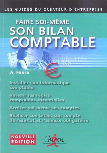 Couverture du livre « Faire soi-meme son bilan comptable » de Aleister Faure aux éditions Chiron
