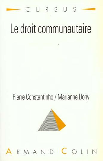 Couverture du livre « Droit Communautaire » de Constantinho aux éditions Armand Colin