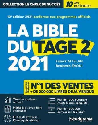 Couverture du livre « La bible du tage 2 (édition 2021) » de Attelan Franck aux éditions Studyrama