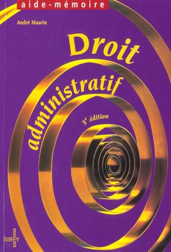 Couverture du livre « Droit Administratif ; Fonction Publique ; 3e Edition » de Andre Maurin aux éditions Dalloz