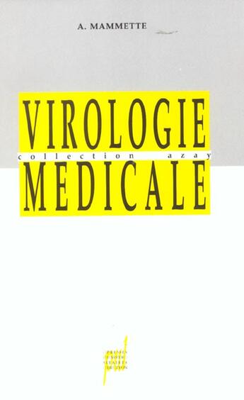 Couverture du livre « Virologie medicale » de Mammette A. aux éditions Pu De Lyon