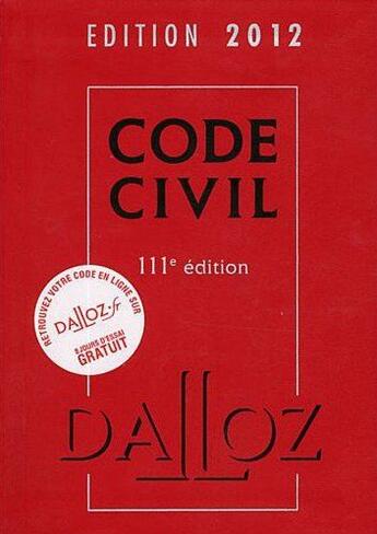 Couverture du livre « Droit civil L2 (édition 2011/2012) » de  aux éditions Dalloz