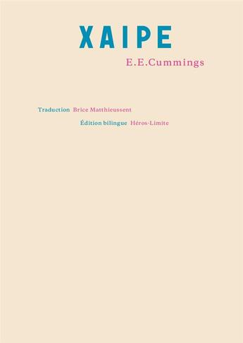 Couverture du livre « Xaipe » de E.E. Cummings aux éditions Heros Limite