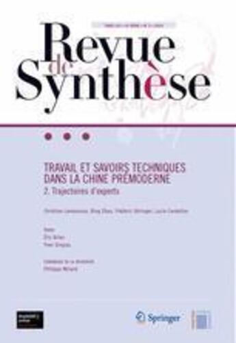 Couverture du livre « Travail et savoirs techniques dans la chine premoderne. v1 » de Eric Brian aux éditions Springer