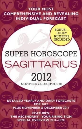 Couverture du livre « Sagittarius (Super Horoscopes 2012) » de Beim Margarete aux éditions Penguin Group Us