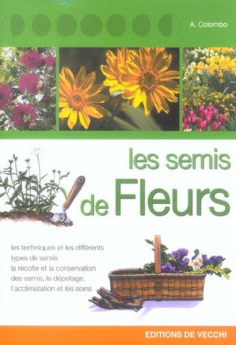 Couverture du livre « Les semis de fleurs » de Aldo Colombo aux éditions De Vecchi