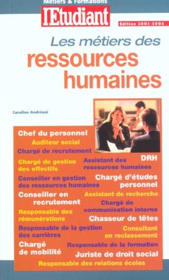 Couverture du livre « Les metiers des ressources humaines » de Caroline Andreani aux éditions L'etudiant