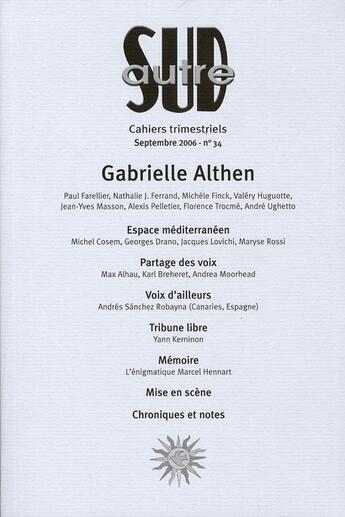 Couverture du livre « Gabrielle Althen » de  aux éditions Autres Temps