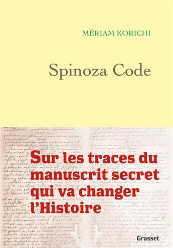 Couverture du livre « Spinoza Code » de Meriam Korichi aux éditions Grasset Et Fasquelle