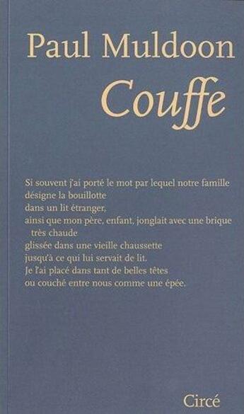 Couverture du livre « Couffe » de Muldoon/Paul aux éditions Circe
