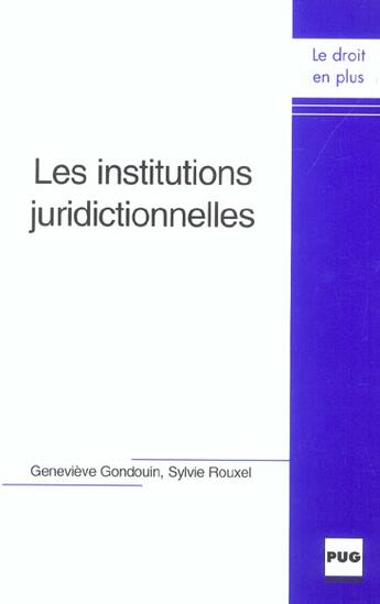 Couverture du livre « Institutions juridictionnelles » de Rouxel-Gondouin aux éditions Pu De Grenoble