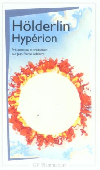 Couverture du livre « Hyperion » de Friedrich Holderlin aux éditions Flammarion