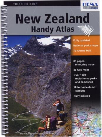 Couverture du livre « New Zealand ; handy atlas (3e édition) » de  aux éditions Hema