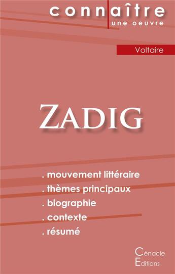 Couverture du livre « Zadig, de Voltaire » de  aux éditions Editions Du Cenacle