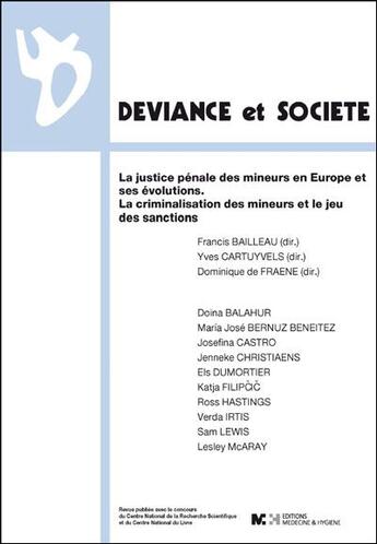 Couverture du livre « Justice pénale des mineurs en Europe et ses évolutions » de Francis Bailleau et Yves Cartuyvels aux éditions Georg