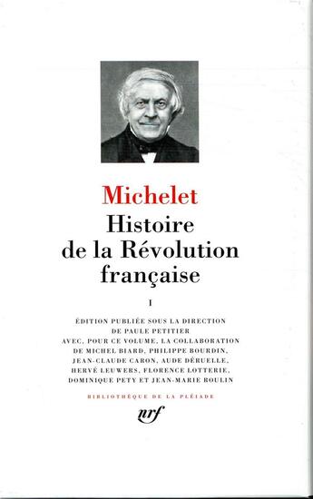 Couverture du livre « Histoire de la Révolution française Tome 1 » de Jules Michelet aux éditions Gallimard