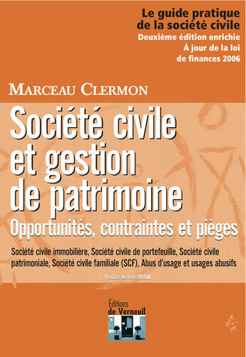 Couverture du livre « Société civile et gestion de patrimoine » de Marceau Clermon aux éditions Editions De Verneuil