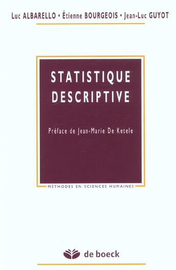 Couverture du livre « Statistique descriptive » de Luc Albarello aux éditions De Boeck
