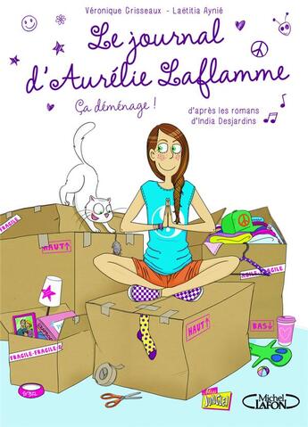 Couverture du livre « Le journal d'Aurélie Laflamme Tome 3 : ça déménage ! » de Veronique Grisseaux et Laetitia Aynie aux éditions Jungle