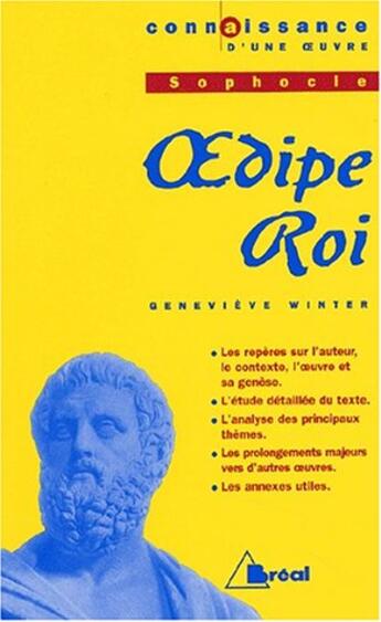 Couverture du livre « Oedipe-roi, de Sophocle » de Genevieve Winter aux éditions Breal