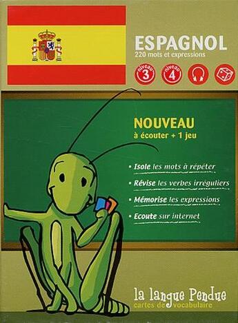 Couverture du livre « Cartes de vocabulaire espagnol-français : niveau 3 & 4 ; 220 mots & expressions » de  aux éditions La Langue Pendue