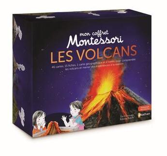 Couverture du livre « Mon coffret Montessori ; les volcans » de Eve Herrmann et Roberta Rocchi aux éditions Nathan