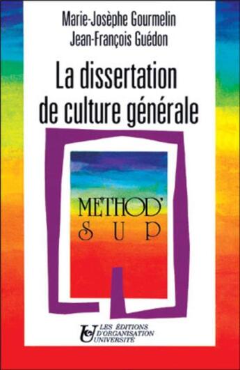 Couverture du livre « Dissert de culture genera » de Berchoud/Guedon aux éditions Organisation