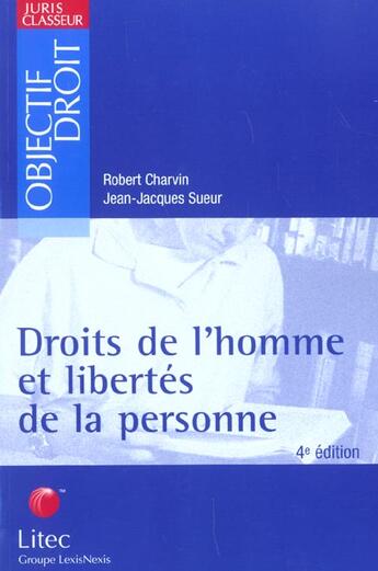 Couverture du livre « Droits de l'homme et libertes de la personne » de Charvin/Sueur/Farjat aux éditions Lexisnexis