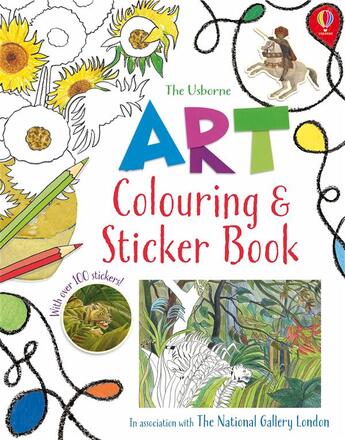 Couverture du livre « Art colouring and sticker book » de Rosie Dickins aux éditions Usborne