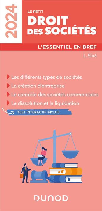 Couverture du livre « Le petit Droit des sociétés : L'essentiel en bref (édition 2024) » de Laure Sine aux éditions Dunod