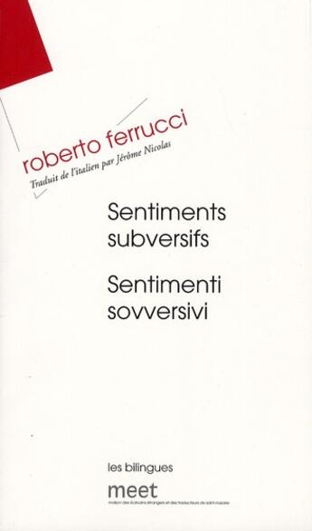 Couverture du livre « Sentiments subversifs » de Roberto Ferrucci aux éditions Verdier