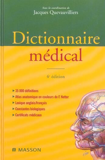 Couverture du livre « Dictionnaire Medical » de Jacques Quevauvilliers aux éditions Elsevier-masson