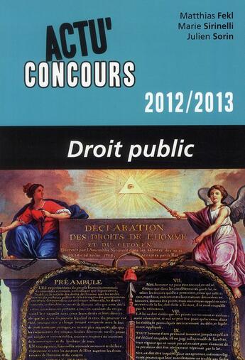 Couverture du livre « Droit public - 2012-2013 » de Sorin/Fekl/Sirinelli aux éditions Ellipses