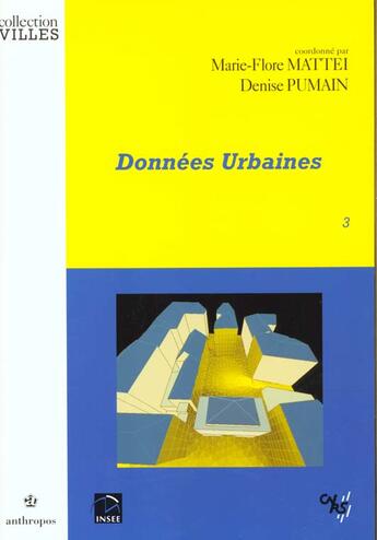 Couverture du livre « Donnees Urbaines T.3 » de Marie-Flore Mattei et Denise Pumain aux éditions Economica