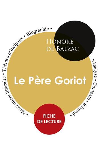 Couverture du livre « Le Père Goriot, d'Honoré de Balzac ; fiche de lecture » de  aux éditions Editions Du Cenacle