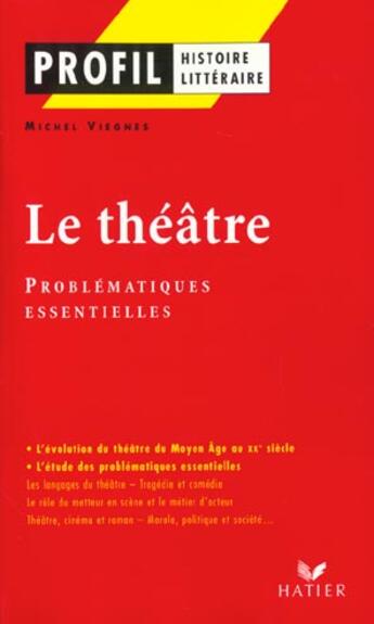 Couverture du livre « Le théâtre ; problématiques essentielles » de Michel Viegnes aux éditions Hatier